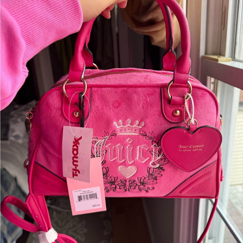 Juicy Couture Hot Pink Heritage Bowler Purse/bag
